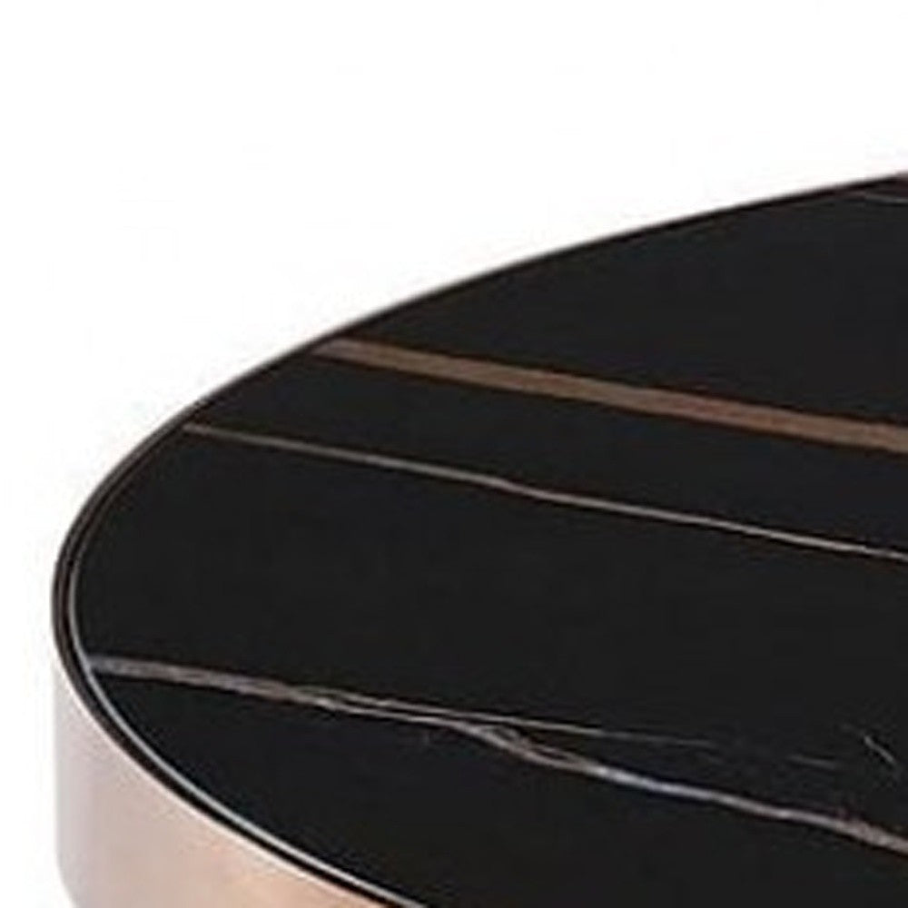 Stylish Black Ceramic and Rose Gold Side or End Table By Homeroots | End Tables | Modishstore - 4