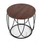 Modern Brown and Black Round Open Geo Base End Table By Homeroots | End Tables | Modishstore - 2