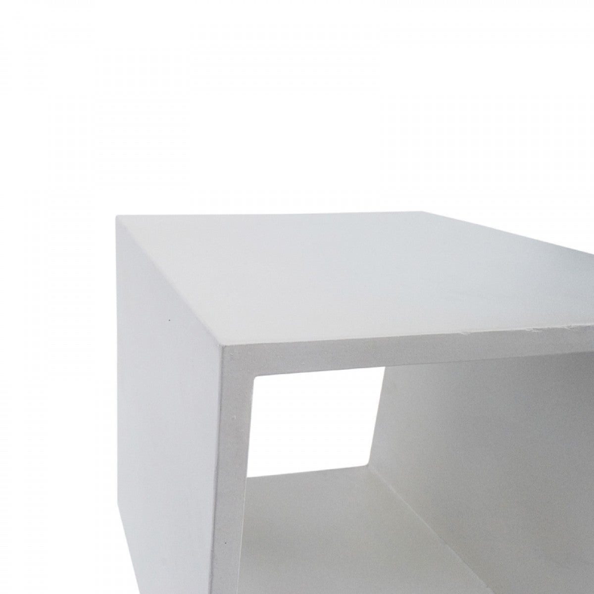 Minimalist White Concrete Open Cube End or Side Table By Homeroots | End Tables | Modishstore - 3