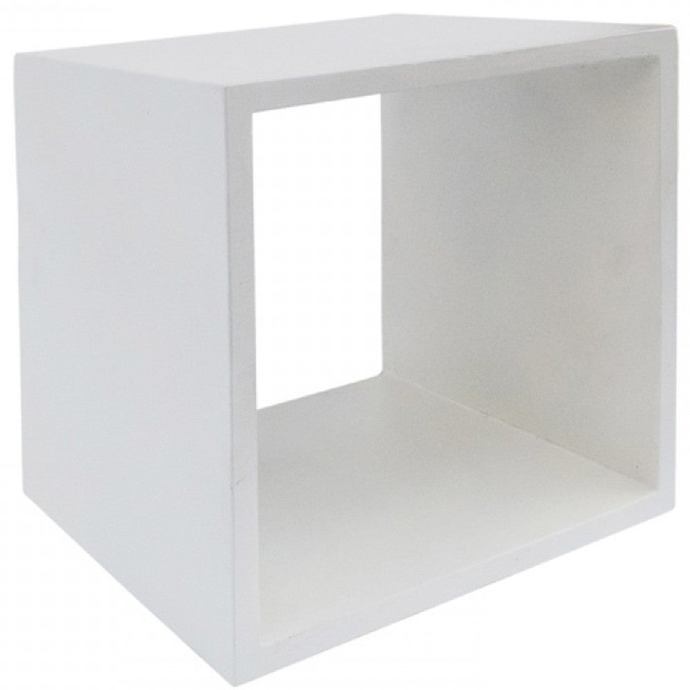 Minimalist White Concrete Open Cube End or Side Table By Homeroots | End Tables | Modishstore - 5