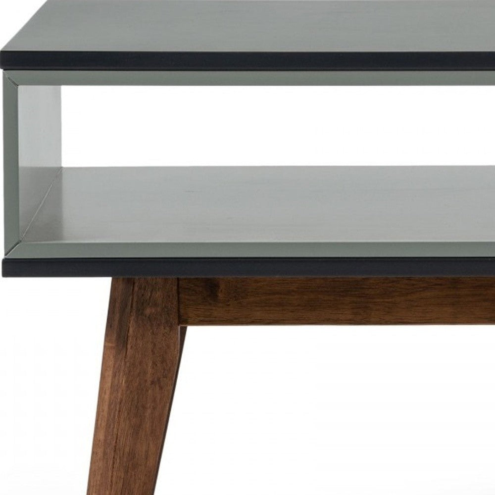 Dark Oak and Shades of Gray Open Rectangle End Table By Homeroots | End Tables | Modishstore - 6