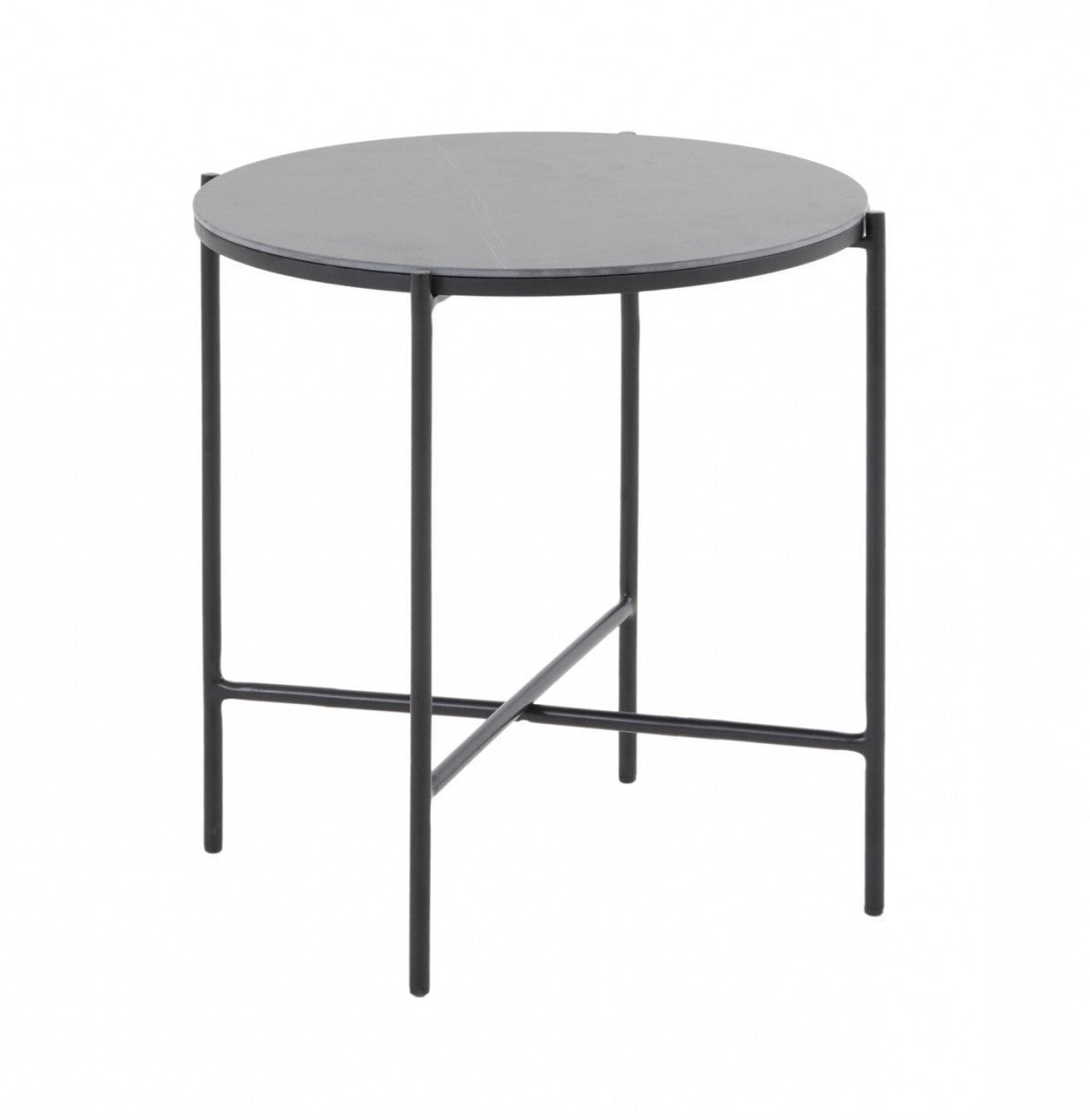 Modern Industrial Black Round Ceramic Side Table By Homeroots | End Tables | Modishstore - 2
