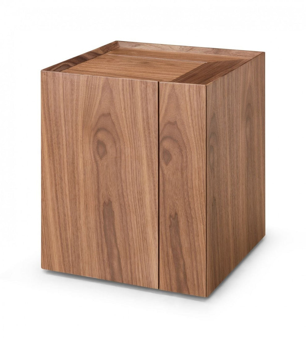 Compact Multipurpose Walnut Rolling End Table with Hidden Storage By Homeroots | End Tables | Modishstore - 2
