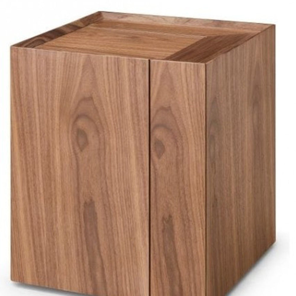 Compact Multipurpose Walnut Rolling End Table with Hidden Storage By Homeroots | End Tables | Modishstore - 4
