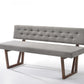 63" Gray And Brown Upholstered Linen Blend Dining bench By Homeroots | Benches | Modishstore
