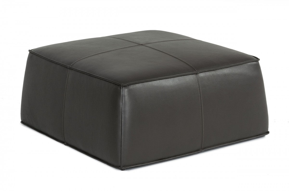 Modern Square Camel Leather Ottoman By Homeroots | Ottomans | Modishstore - 8