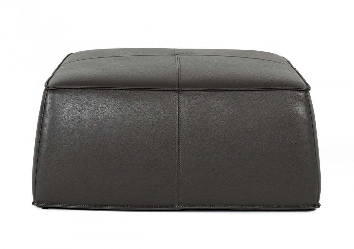 Modern Square Camel Leather Ottoman By Homeroots | Ottomans | Modishstore - 9