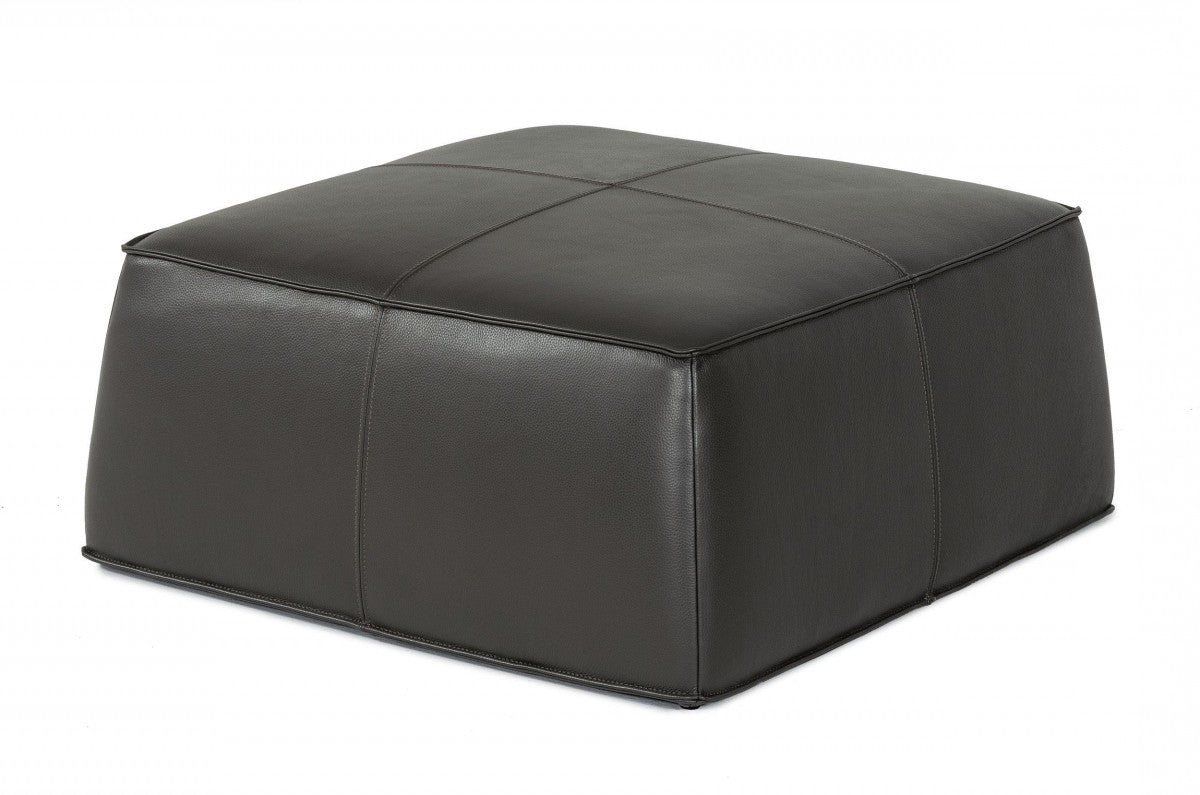 Modern Square Camel Leather Ottoman By Homeroots | Ottomans | Modishstore - 11