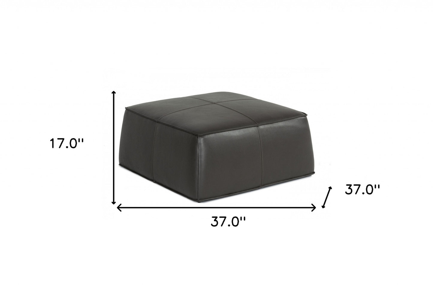Modern Square Camel Leather Ottoman By Homeroots | Ottomans | Modishstore - 14