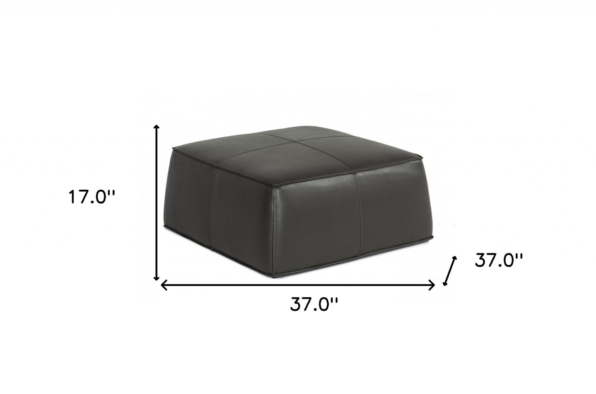 Modern Square Camel Leather Ottoman By Homeroots | Ottomans | Modishstore - 14