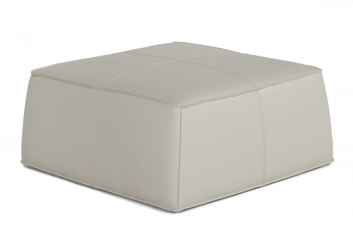 Modern Square Camel Leather Ottoman By Homeroots | Ottomans | Modishstore - 15