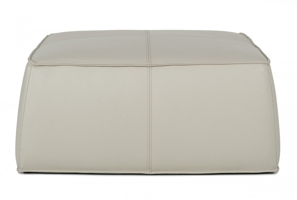 Modern Square Camel Leather Ottoman By Homeroots | Ottomans | Modishstore - 16