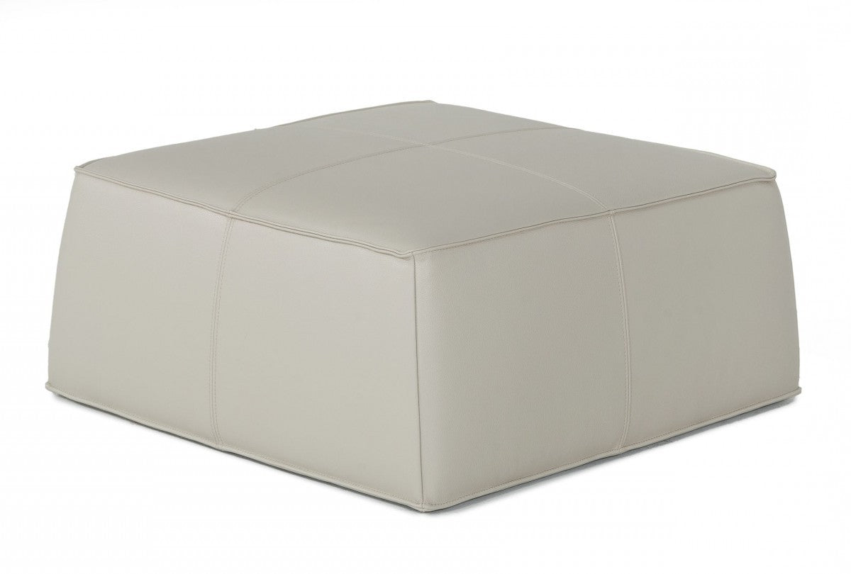 Modern Square Camel Leather Ottoman By Homeroots | Ottomans | Modishstore - 18