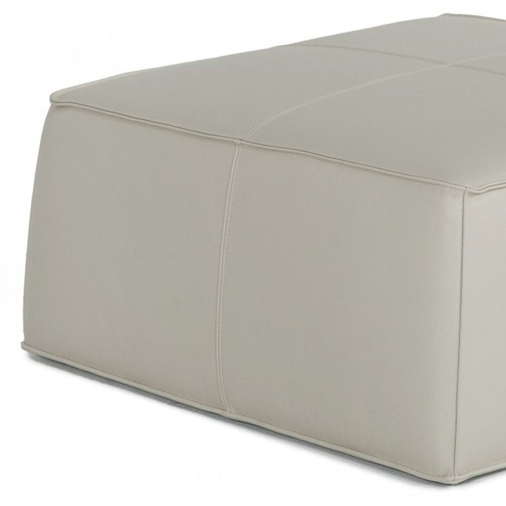 Modern Square Camel Leather Ottoman By Homeroots | Ottomans | Modishstore - 19