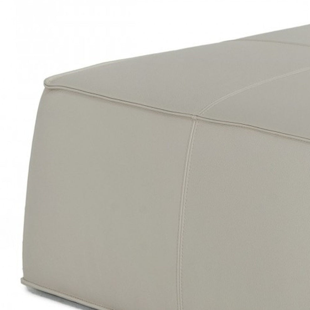 Modern Square Camel Leather Ottoman By Homeroots | Ottomans | Modishstore - 20