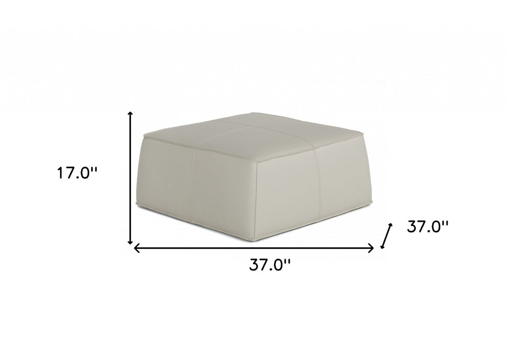 Modern Square Camel Leather Ottoman By Homeroots | Ottomans | Modishstore - 21