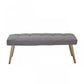 47" Gray And Gold Upholstered Linen Blend Dining bench By Homeroots | Benches | Modishstore