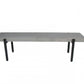63" Gray And Black Concrete Dining bench By Homeroots