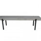 63" Gray And Black Concrete Dining bench By Homeroots | Benches | Modishstore - 4