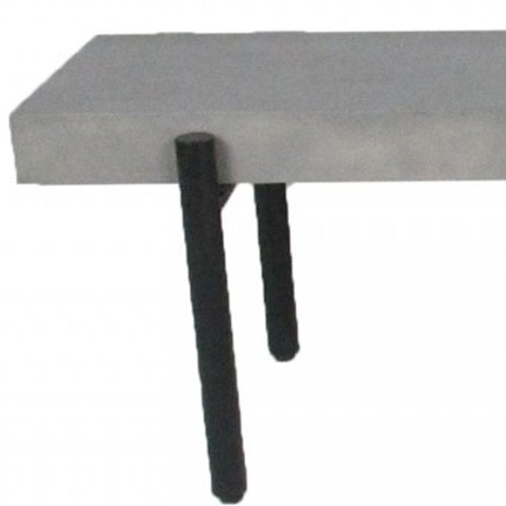 63" Gray And Black Concrete Dining bench By Homeroots | Benches | Modishstore - 6