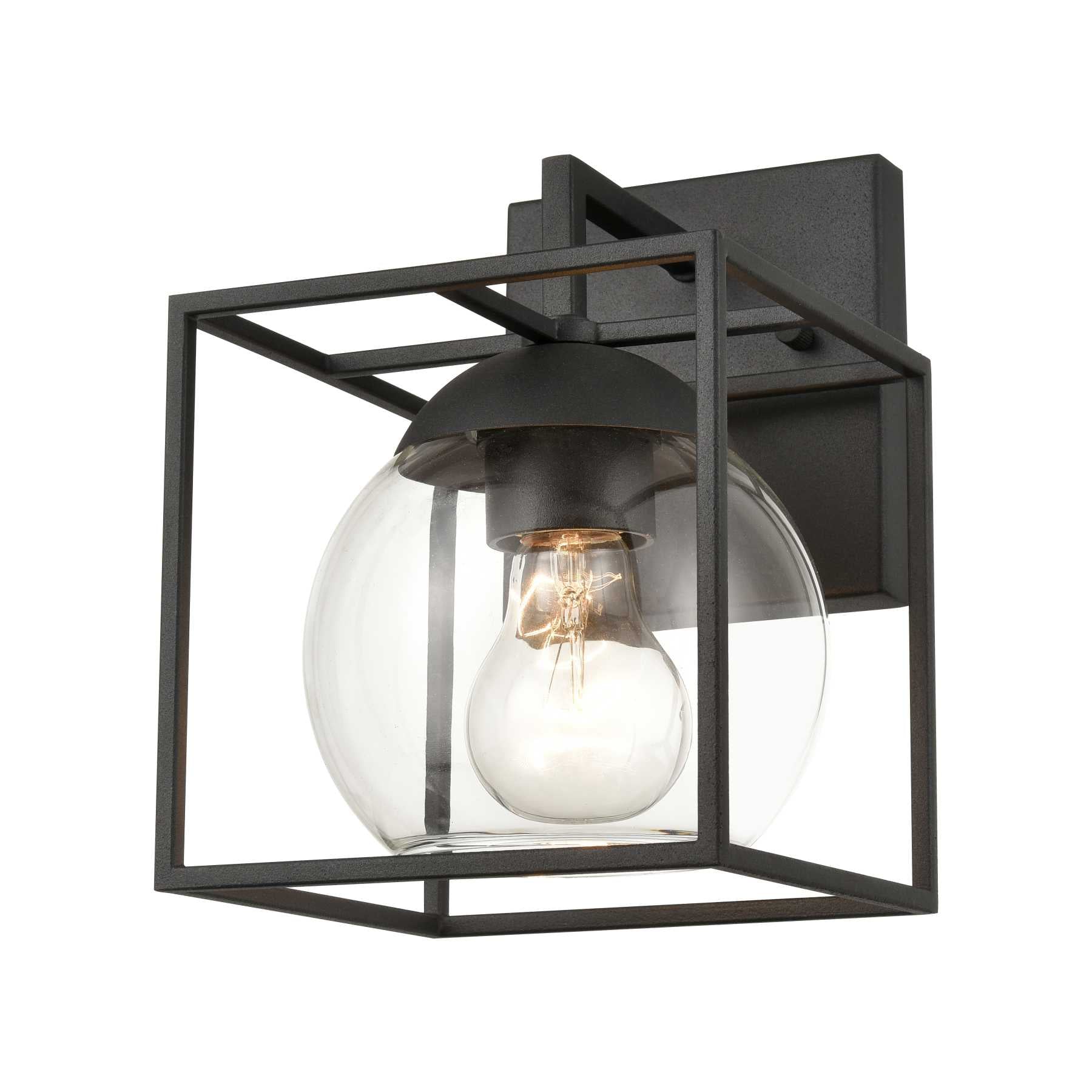 Cubed 9'' High 1-Light Outdoor Sconce - Charcoal By ELK |Sconces |Modishstore 