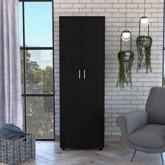 71" Black Tall Two Door Closet By Homeroots | Armoires & Wardrobes | Modishstore