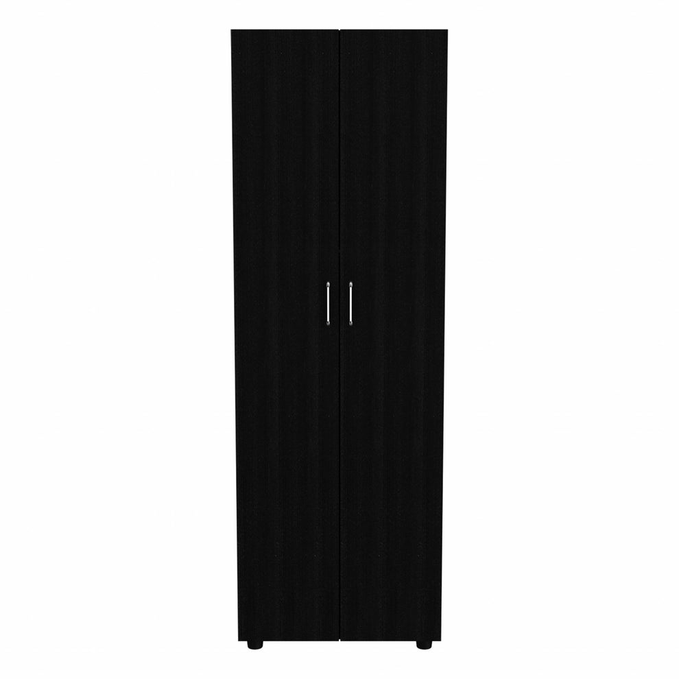 71" Black Tall Two Door Closet By Homeroots | Armoires & Wardrobes | Modishstore - 2