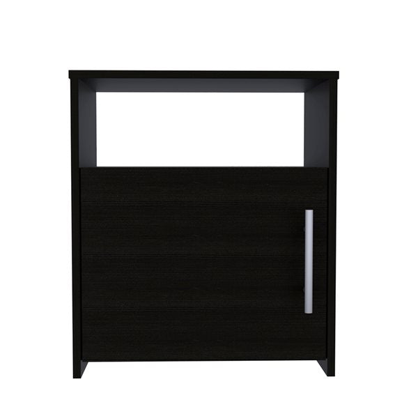Black Wengue Nightstand with One Door Panel Cabinet By Homeroots | Nightstands | Modishstore - 2
