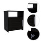 Black Wengue Nightstand with One Door Panel Cabinet By Homeroots | Nightstands | Modishstore - 3