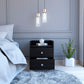 Black Nightstand with Two Drawers By Homeroots | Nightstands | Modishstore - 5