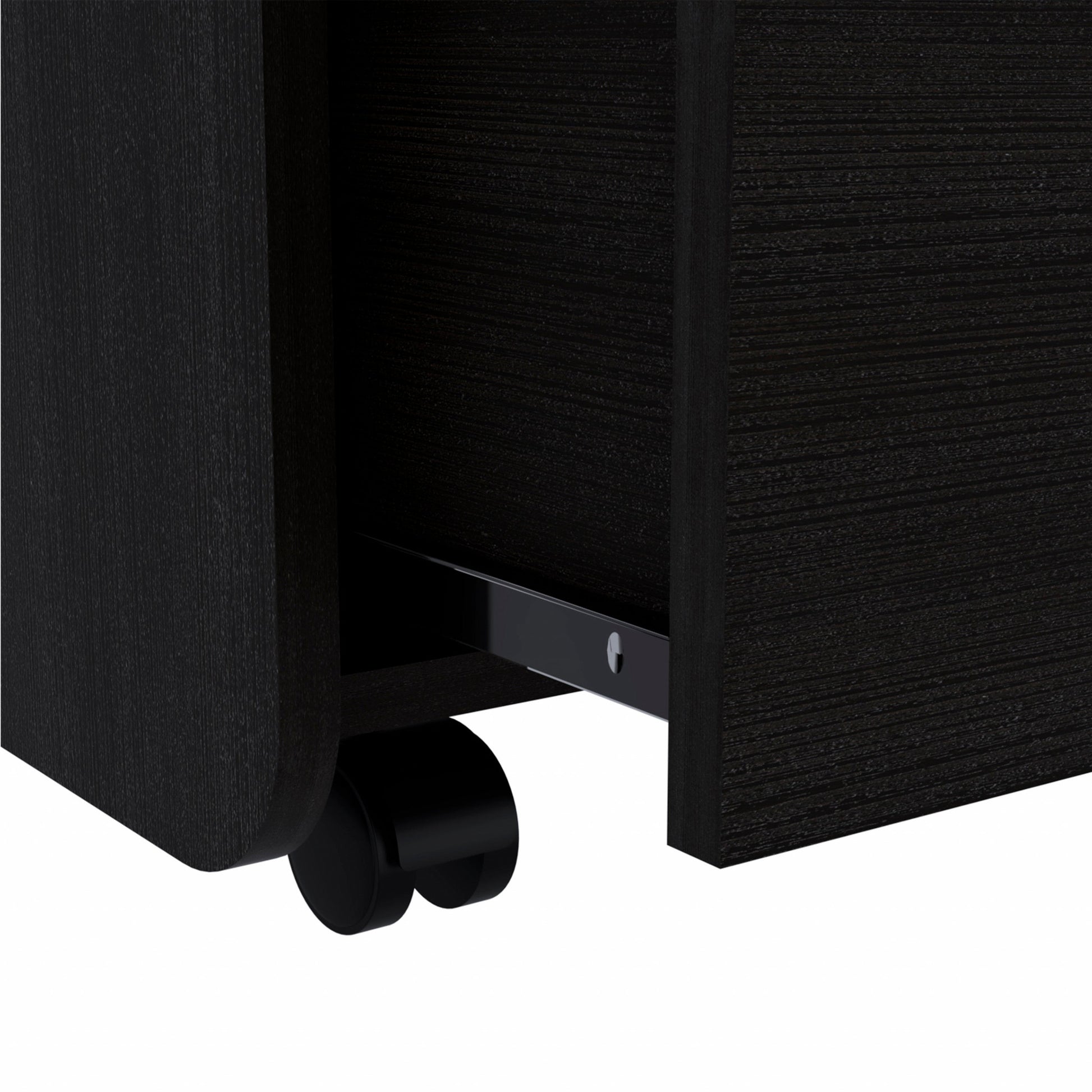 Black Nightstand with Two Drawers By Homeroots | Nightstands | Modishstore - 6