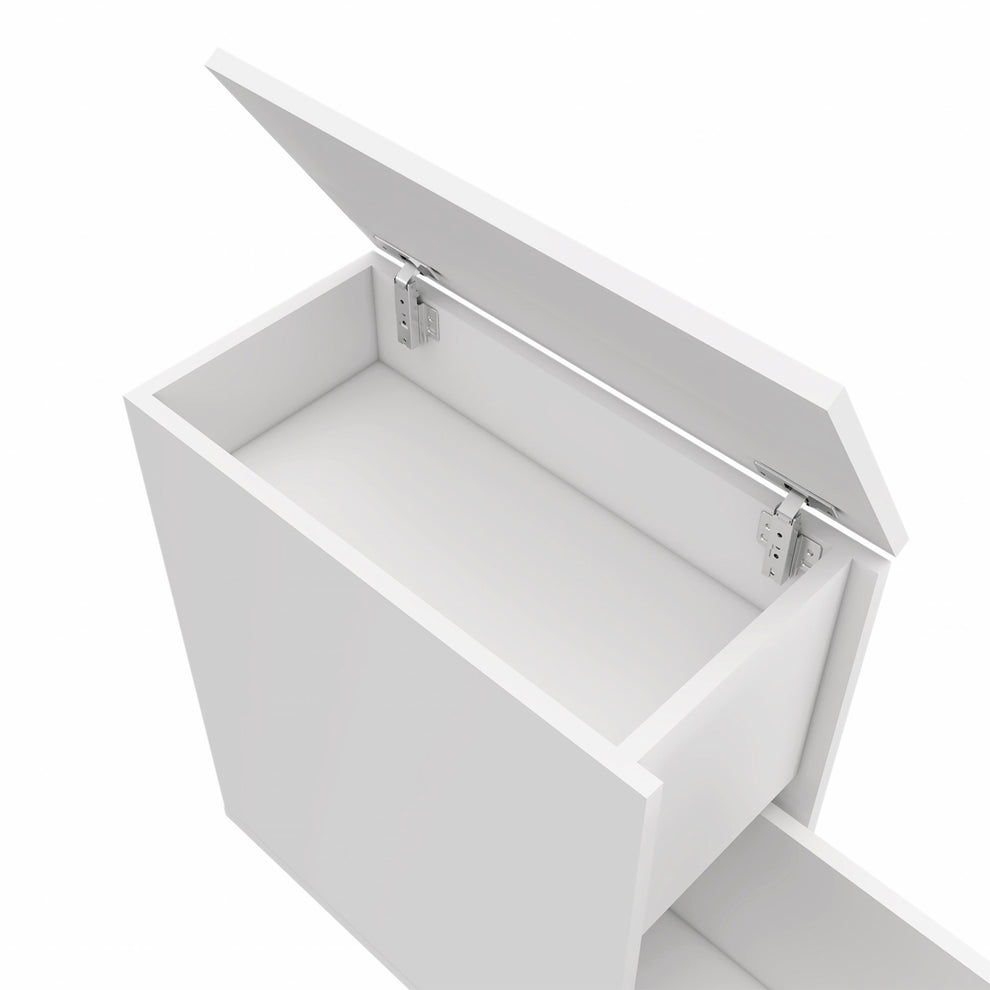 White Bathroom Cabinet with Top Shelf and Sliding Drawer By Homeroots | Cabinets | Modishstore - 7