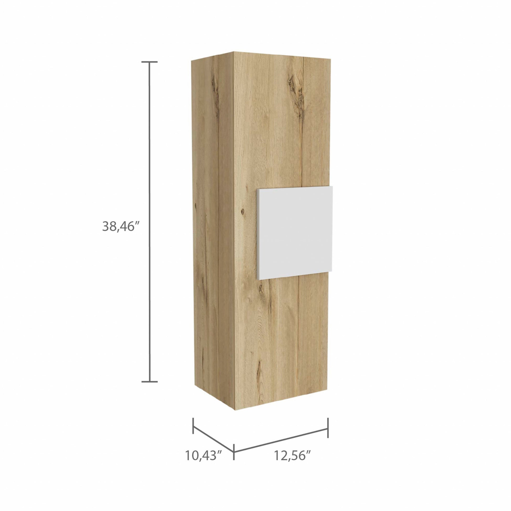 Light Oak and White Multi Purpose Vertical Hanging Cabinet By Homeroots | Cabinets | Modishstore - 3