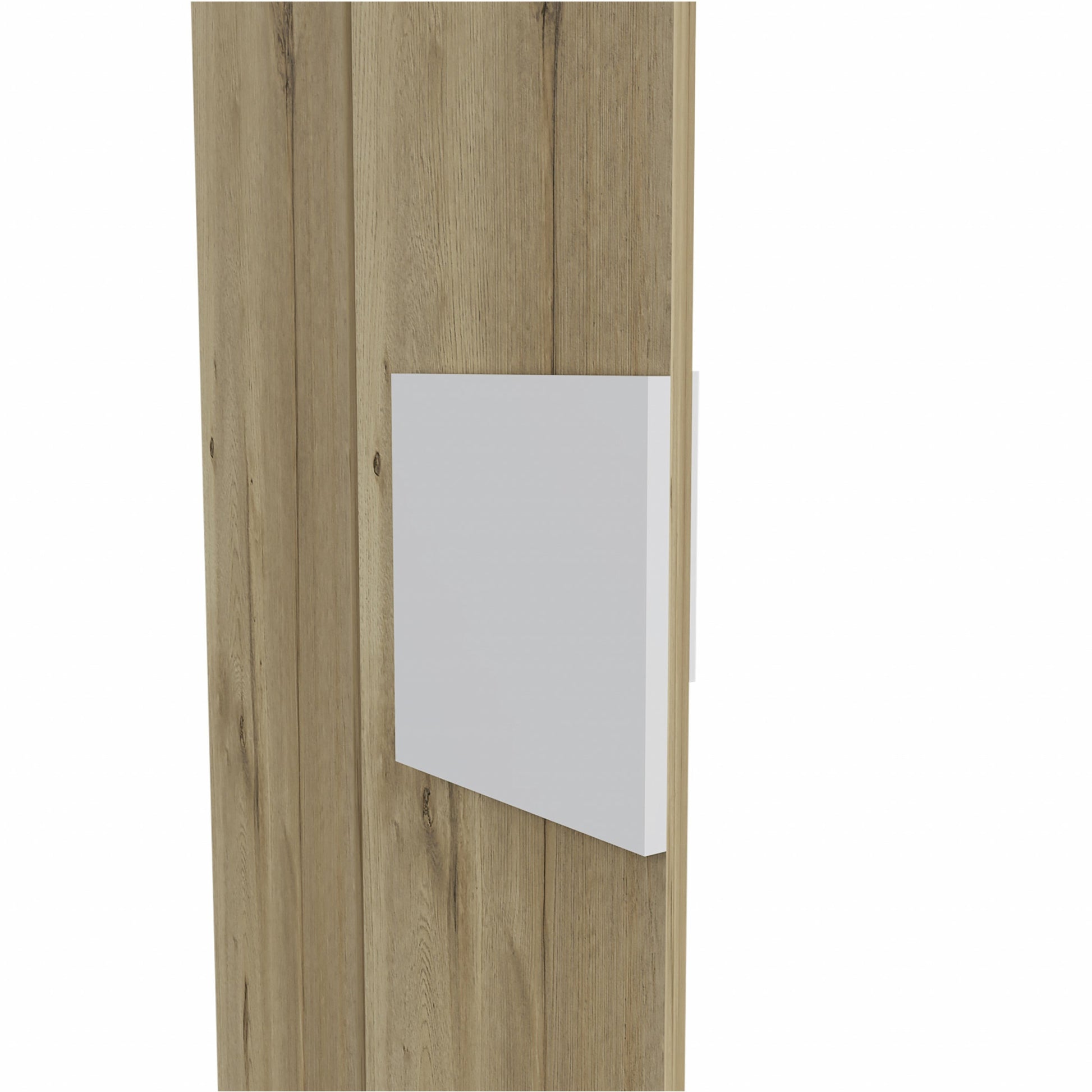 Light Oak and White Multi Purpose Vertical Hanging Cabinet By Homeroots | Cabinets | Modishstore - 7