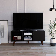 Contemporary Black Wengue TV Stand By Homeroots