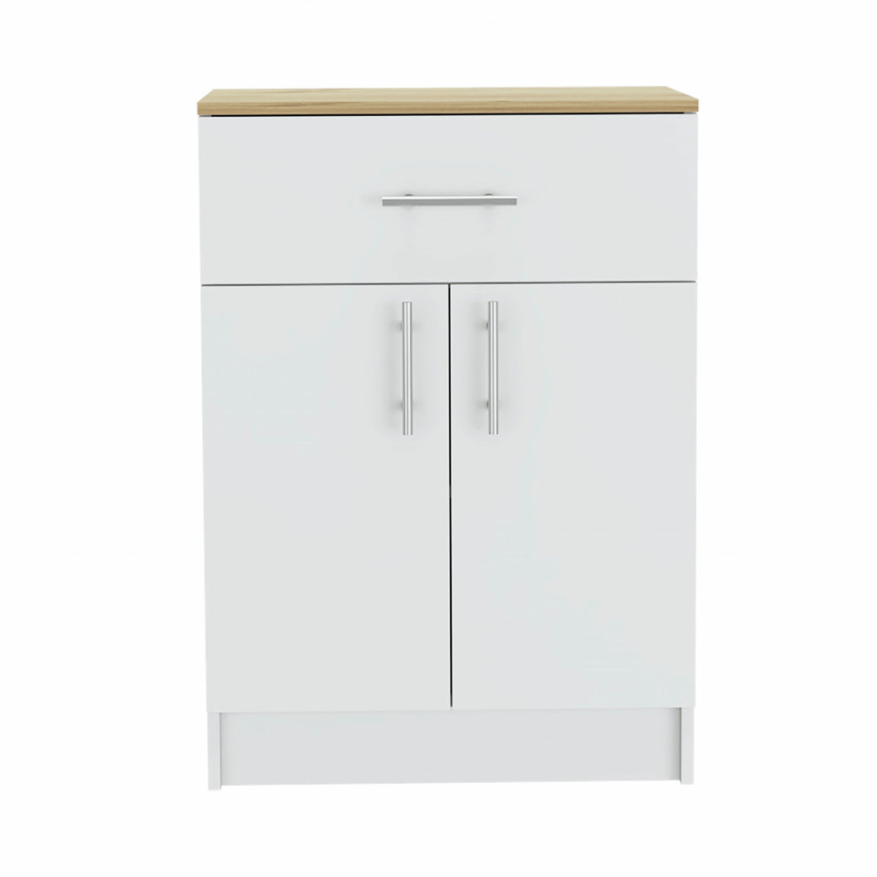 Ligh Oak and White Pantry Cabinet By Homeroots | Cabinets | Modishstore - 2