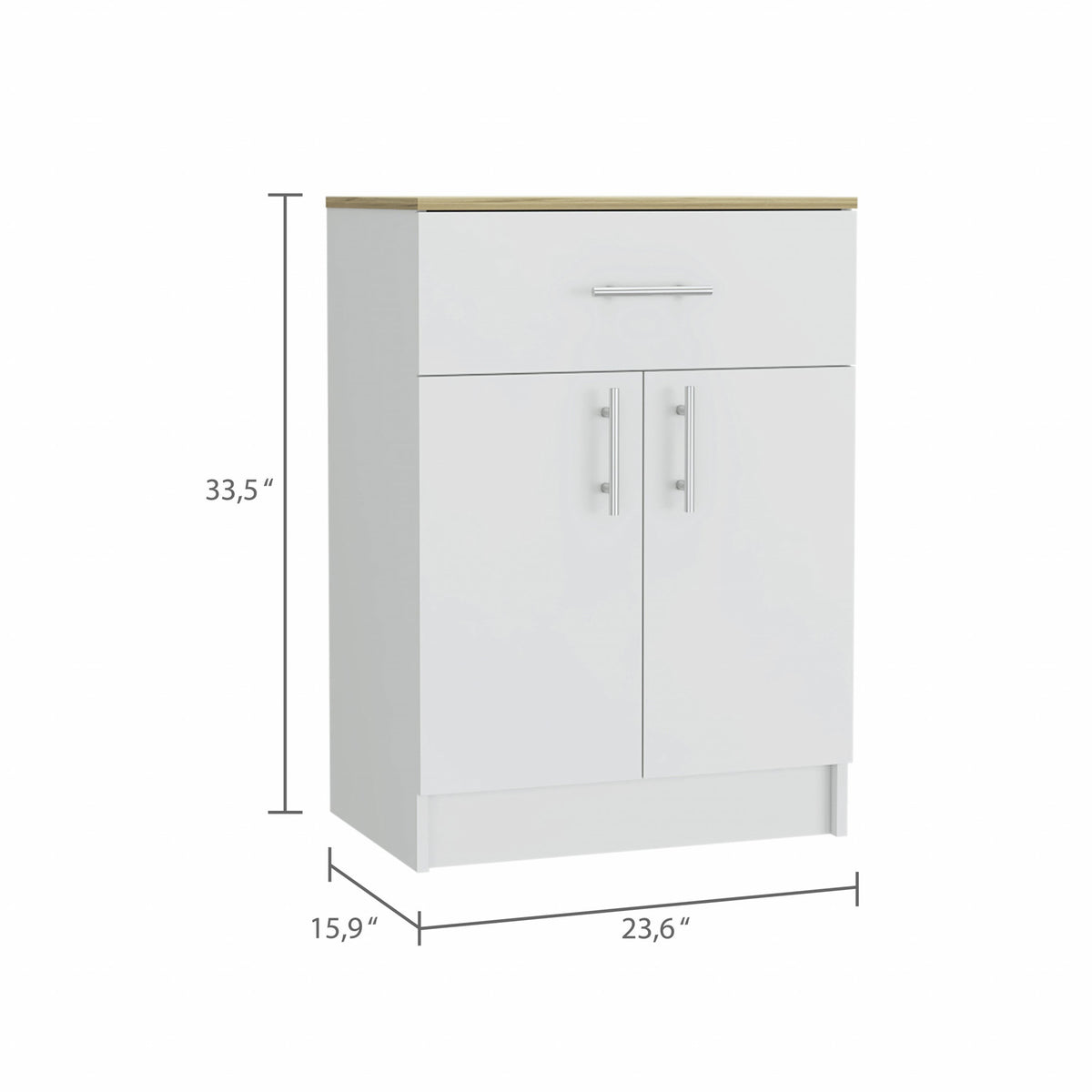 Ligh Oak and White Pantry Cabinet By Homeroots | Cabinets | Modishstore - 3