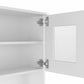 White Pantry Cabinet with Two Door Panels and Side Open Shelves By Homeroots | Cabinets | Modishstore - 4