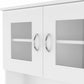 White Pantry Cabinet with Two Door Panels and Side Open Shelves By Homeroots | Cabinets | Modishstore - 5
