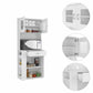 White Pantry Cabinet with Two Door Panels and Side Open Shelves By Homeroots | Cabinets | Modishstore - 6