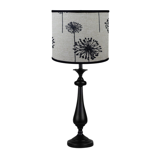 Black Candlestick Dandelion Shade Table Lamp By Homeroots | Table Lamps | Modishstore