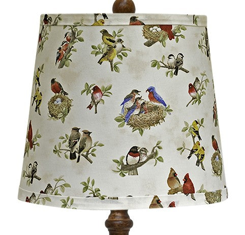 Brown Candlestick Woodland Birds Shade Table Lamp By Homeroots | Table Lamps | Modishstore