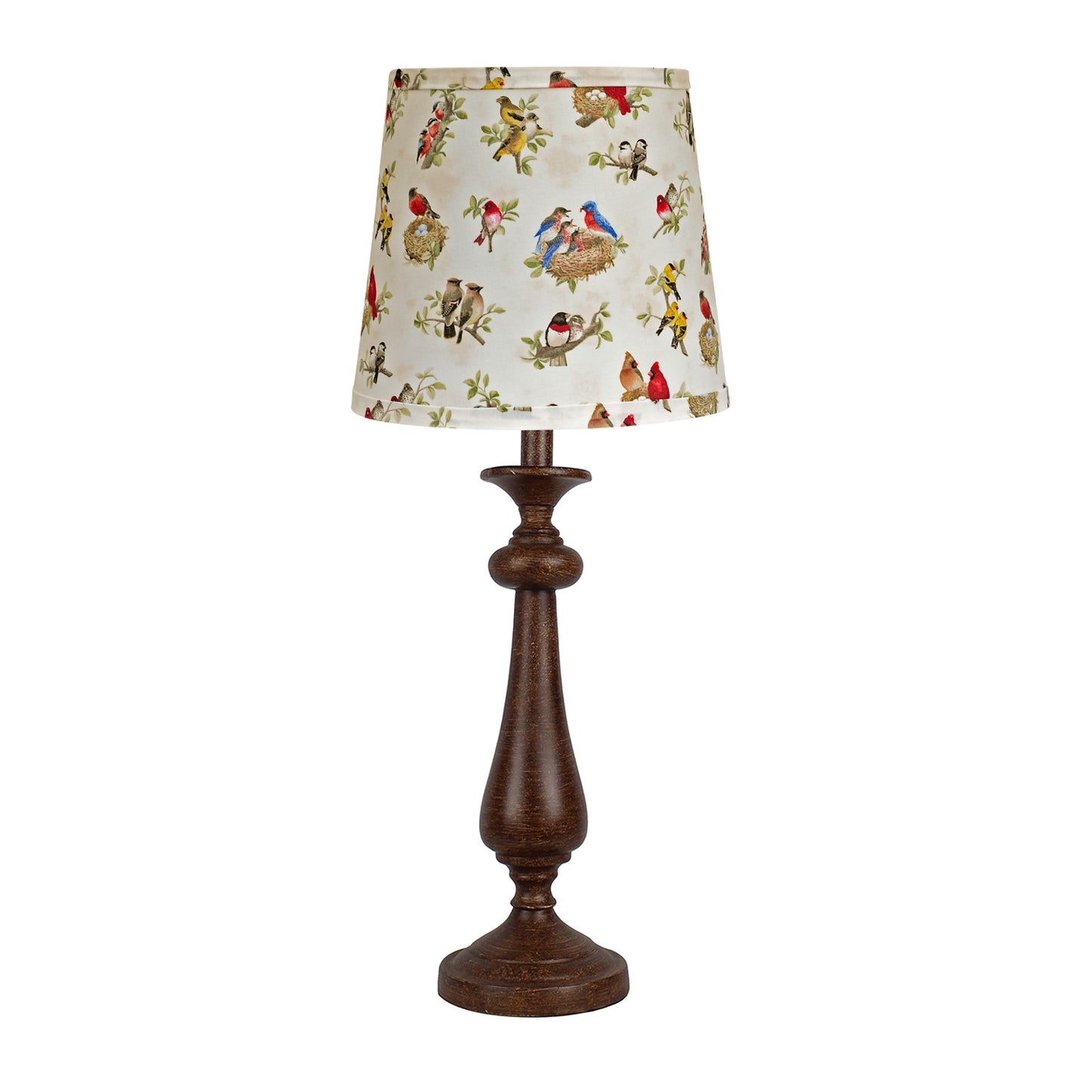 Brown Candlestick Woodland Birds Shade Table Lamp By Homeroots | Table Lamps | Modishstore - 2