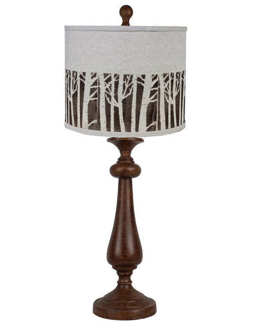 Brown Candlestick Forest Tree Shade Table Lamp By Homeroots | Table Lamps | Modishstore