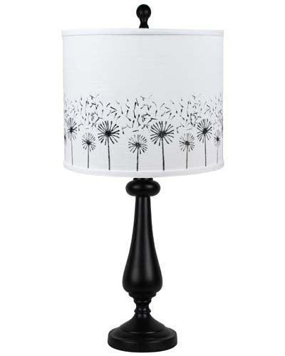 Black Candlestick Whimsical Dandelion Shade Table Lamp By Homeroots | Table Lamps | Modishstore