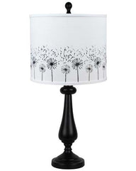 Black Candlestick Whimsical Dandelion Shade Table Lamp By Homeroots