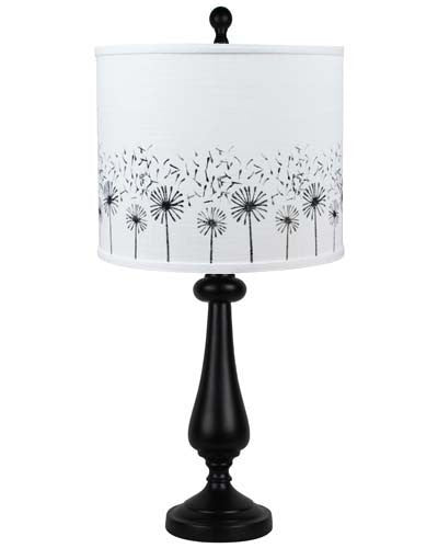 Black Candlestick Whimsical Dandelion Shade Table Lamp By Homeroots | Table Lamps | Modishstore - 2