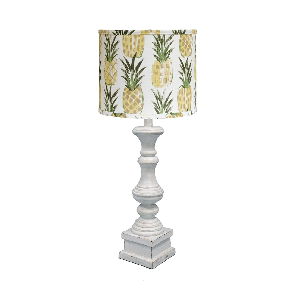 Distressed Whitewash Pineapple Shade Table Lamp By Homeroots | Table Lamps | Modishstore - 2