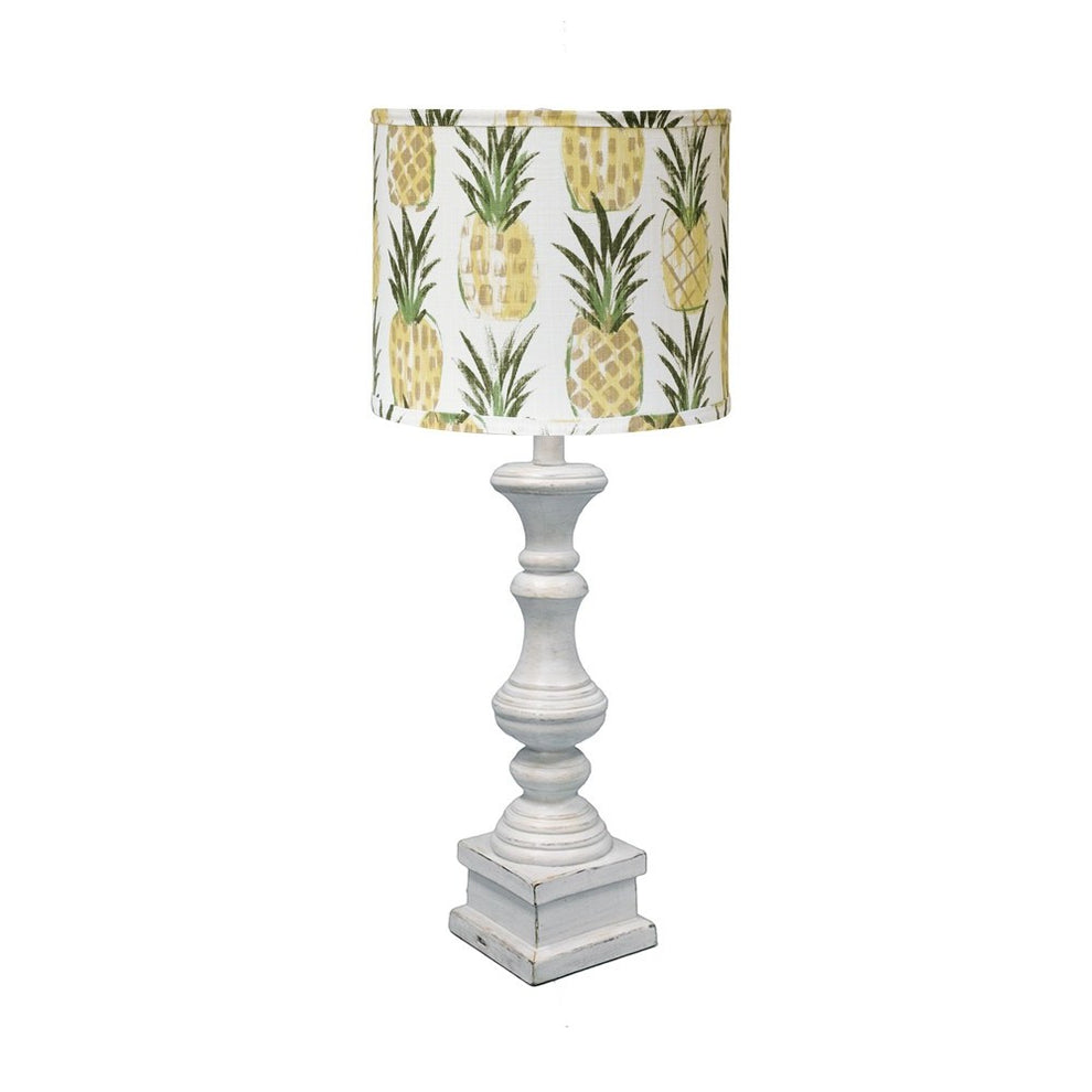 Distressed Whitewash Pineapple Shade Table Lamp By Homeroots | Table Lamps | Modishstore - 4