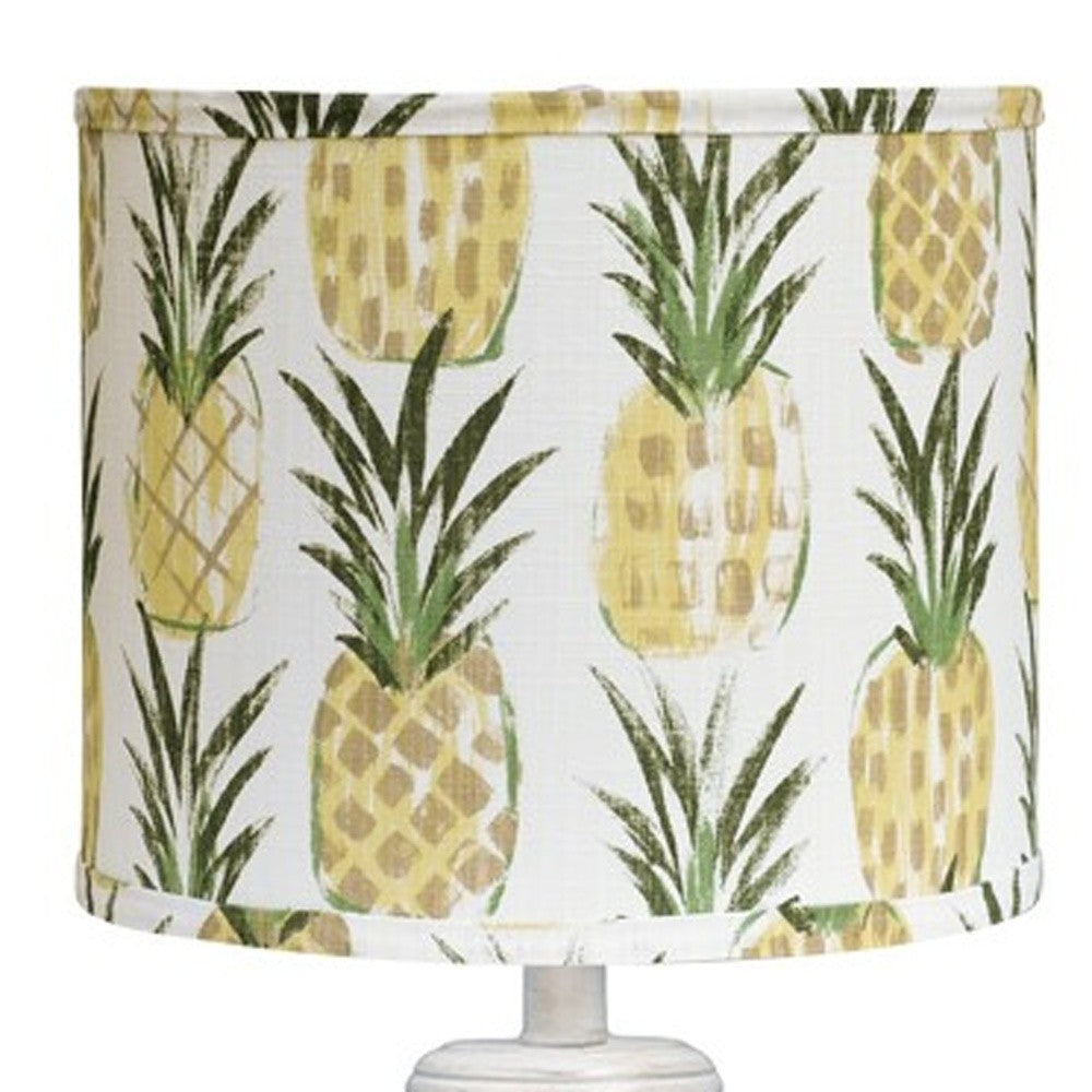 Distressed Whitewash Pineapple Shade Table Lamp By Homeroots | Table Lamps | Modishstore - 5